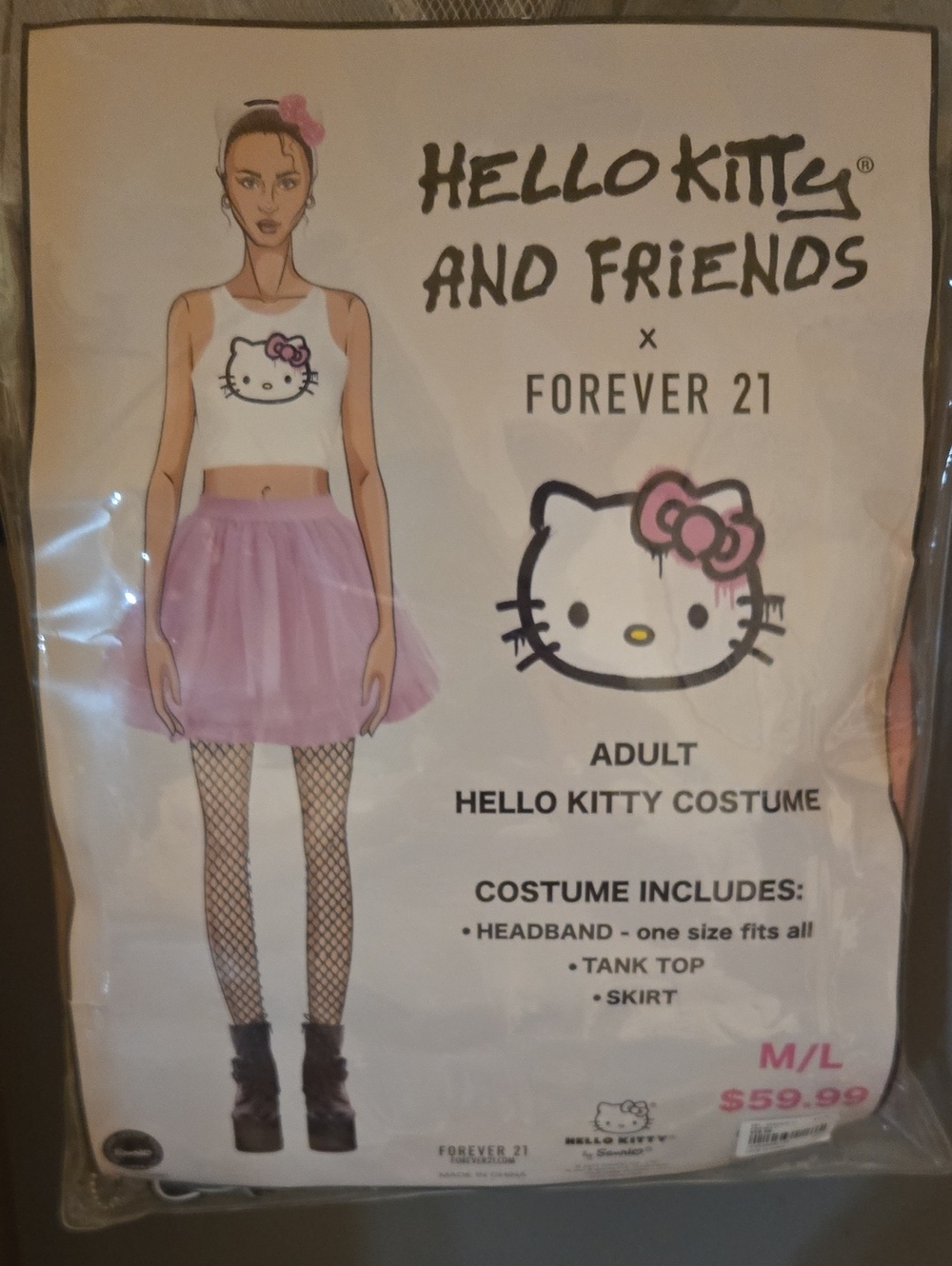 Forever 21 Hello Kitty Costume - White & Pink